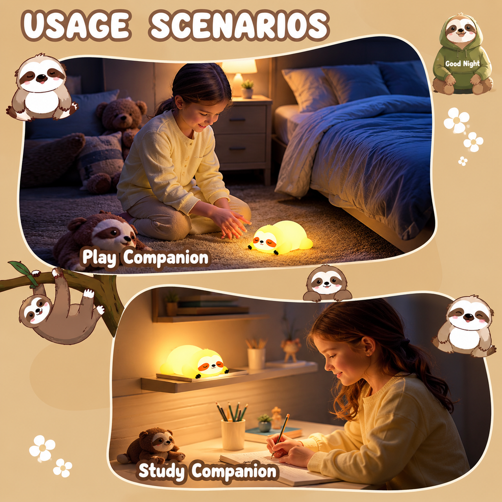 Soft LED Bedside Night Light Lamp for Kids Bedroom Nursery Warm Glow
