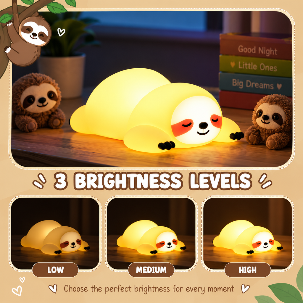 Soft LED Bedside Night Light Lamp for Kids Bedroom Nursery Warm Glow