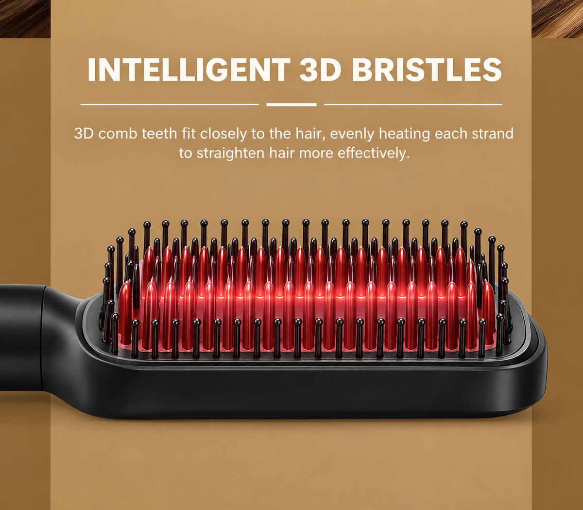 RAF Electric Hair Straightener Brush – Fast Heating Anti-Frizz Styling Comb
