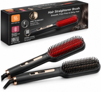 RAF Electric Hair Straightener Brush – Fast Heating Anti-Frizz Styling Comb