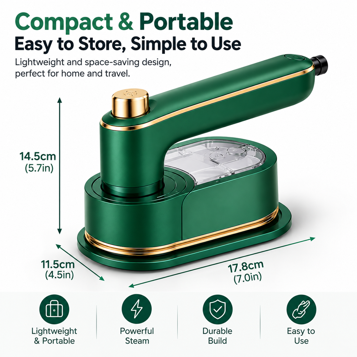 3-in-1 Mini Steam Iron – Portable Clothes Steamer