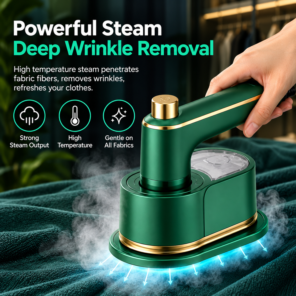 3-in-1 Mini Steam Iron – Portable Clothes Steamer