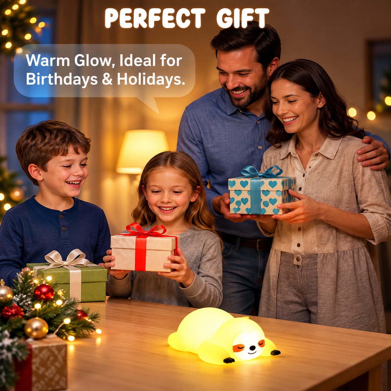 Soft LED Bedside Night Light Lamp for Kids Bedroom Nursery Warm Glow