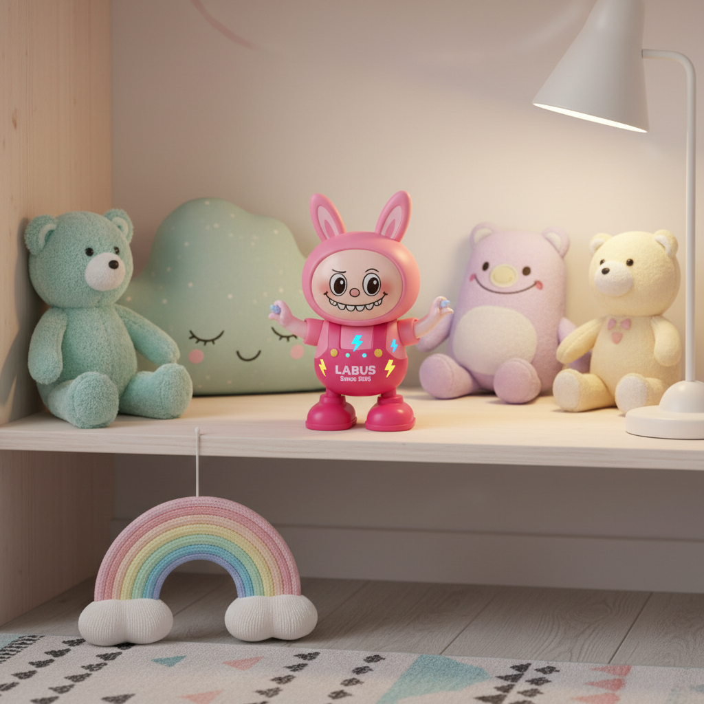 Labubu Dancing Toy lifestyle shot in kids bedroom